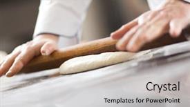  Presentation with pastry chef - Cool new PPT theme with dexterity - chef kneeding pastry backdrop and a light gray colored foreground