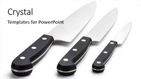  Presentation with knives - Cool new presentation theme with concept handwritten with chalk on a blackboard backdrop and a dark gray colored foreground