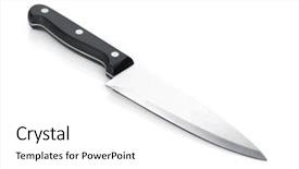  Presentation with chef - Amazing PPT layouts having chef knife isolated on white backdrop and a white colored foreground