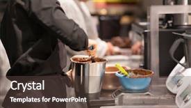  Presentation with chocolate shop - Cool new slides with chef making chocolate at confectionery backdrop and a tawny brown colored foreground