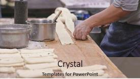  Presentation with grill - Slide set featuring chef making grill sesame bread background and a  colored foreground