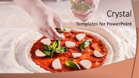  Presentation with chef - PPT theme with chef making pizza background and a lemonade colored foreground