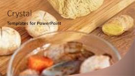  Presentation with ramen - Amazing slides having chef-making-ramen-with-shrimps backdrop and a yellow colored foreground