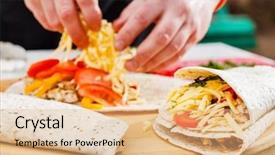  Presentation with tortilla - Beautiful presentation featuring chef making tortilla backdrop and a coral colored foreground