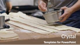 Presentation with master chef - Beautiful slide set featuring chef master making chinese bread backdrop and a  colored foreground