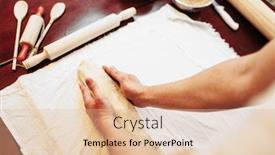  Presentation with classical - PPT theme having chef prepares classical apple strudel top view background and a lemonade colored foreground