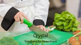  Presentation with toc chef - Theme enhanced with chef preparing scallion background and a seafoam green colored foreground