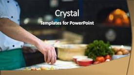  Presentation with chef - Cool new slide set with chef putting fresh vegetables backdrop and a wine colored foreground