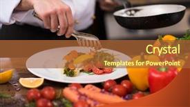  Presentation with processing - PPT theme with chef serving vegetable salad background and a  colored foreground