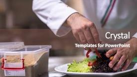  Presentation with processing - Slides consisting of chef serving vegetable salad background and a tawny brown colored foreground