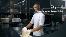  Presentation with tossing - Presentation with chef-tossing-dough-in-air background and a tawny brown colored foreground