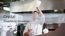  Presentation with tossing - Colorful presentation theme enhanced with chef tossing pizza dough backdrop and a lemonade colored foreground