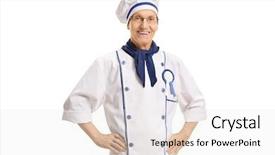  Presentation with chef - Cool new PPT theme with chef with an award ribbon backdrop and a white colored foreground