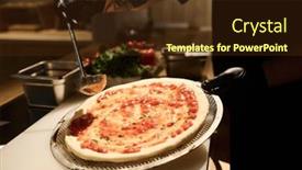  Presentation with baking - Presentation theme featuring chef-with-ladle-spreading-mixture background and a tawny brown colored foreground