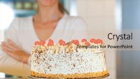  Presentation with pastry chef - PPT theme having 25th december - happy new year written on background and a tawny brown colored foreground.