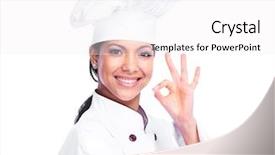  Presentation with chef - Amazing presentation theme having chef woman isolated on white backdrop and a white colored foreground