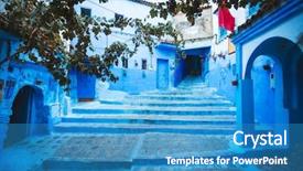  Presentation with morocco - PPT theme having chefchaouen blue city of morocco background and a teal colored foreground