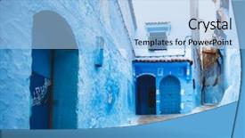  Presentation with blue marble video - Beautiful slides featuring chefchaouen blue city of morocco backdrop and a light blue colored foreground