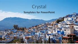  Presentation with morocco - PPT layouts having chefchaouen-city-landscape-panoramic-view background and a light blue colored foreground