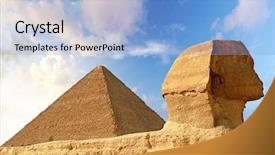  Presentation with egypt pyramid - Slides having chefren in giza egypt background and a light blue colored foreground