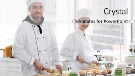  Presentation with banana - Audience pleasing presentation theme consisting of chefs-cutting-banana backdrop and a white colored foreground