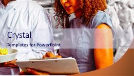  Presentation with recycling commercial - Presentation theme with chefs discussing menu on clipboard background and a sky blue colored foreground