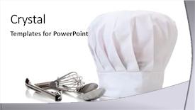  Presentation with white fragility - Amazing presentation theme having chefs hat and utensils backdrop and a white colored foreground