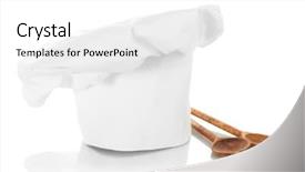  Presentation with chef - Colorful presentation theme enhanced with chef's hat with spoons backdrop and a white colored foreground