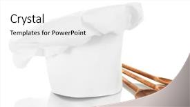  Presentation with octopus on isolated white - Cool new slides with chef's hat with spoons backdrop and a white colored foreground