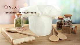 Presentation with chef - PPT layouts consisting of chef's hat with spoons background and a lemonade colored foreground