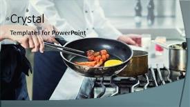  Presentation with hotel kitchen - Slide set consisting of chefs in hotel or restaurant background and a lemonade colored foreground