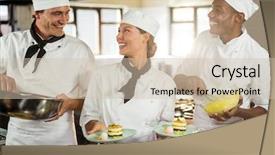  Presentation with commercial - Theme featuring chefs-preparing-a-dessert background and a soft green colored foreground