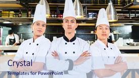  Presentation with pancasila indonesia coat of arms - Presentation theme consisting of chefs standing with arms cross background and a  colored foreground