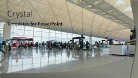  Presentation with hong kong airport - Presentation theme having chek-lap-kok-hong-kong background and a mint green colored foreground