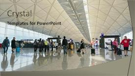  Presentation with hong kong airport - PPT theme with chek-lap-kok-hong-kong background and a mint green colored foreground