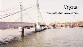  Presentation with london - PPT layouts featuring chelsea - albert bridge during the day background and a sky blue colored foreground