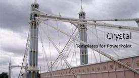  Presentation with parliament westminster london england - Presentation having chelsea - albert bridge london england background and a light gray colored foreground