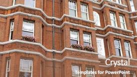  Presentation with red carpet retro style - PPT theme enhanced with chelsea - classic red stylish apartment block background and a coral colored foreground