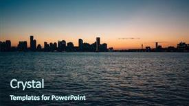  Presentation with arizona sunset view - Beautiful PPT theme featuring chelsea - sunset view of coastal city backdrop and a  colored foreground