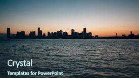  Presentation with coastal - Audience pleasing PPT theme consisting of chelsea - sunset view of coastal city backdrop and a tawny brown colored foreground