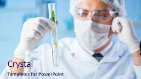  Presentation with plant biotechnology - Slides enhanced with chemestry plant - biotechnology concept with scientist background and a sky blue colored foreground