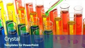  Presentation with tea leaves test tube - Audience pleasing slide deck consisting of chemical - colorful test tubes close-up backdrop and a ocean colored foreground