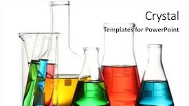  Presentation with laboratory chemical - Beautiful slide set featuring chemical - different laboratory glassware with color backdrop and a white colored foreground