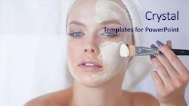  Presentation with face mask - Cool new slides with chemical - happy woman with a towel backdrop and a lemonade colored foreground