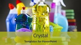  Presentation with cleaning - Cool new presentation theme with chemical - house cleaning product backdrop and a gold colored foreground