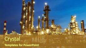  Presentation with refinery - Colorful slides enhanced with chemical - oil refinery plant of petroleum backdrop and a tawny brown colored foreground