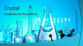  Presentation with laboratory chemical - Presentation design having chemical - sterile conditions laboratory glass background and a light gray colored foreground
