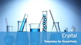  Presentation with test tubes - Presentation theme featuring chemical - test-tubes with blue liquid background and a teal colored foreground