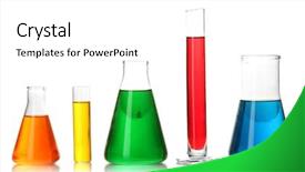  Presentation with test tubes - Audience pleasing presentation consisting of chemical - test tubes with colorful liquids backdrop and a white colored foreground