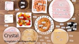  Presentation with food additives - PPT layouts enhanced with chemical - unhealthy food additives background and a coral colored foreground